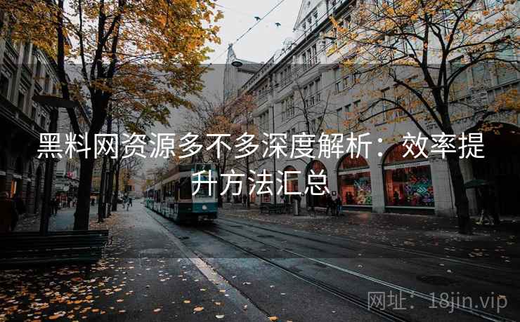 黑料网资源多不多深度解析：效率提升方法汇总