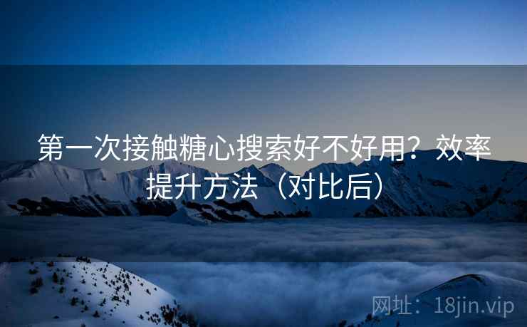 第一次接触糖心搜索好不好用？效率提升方法（对比后）